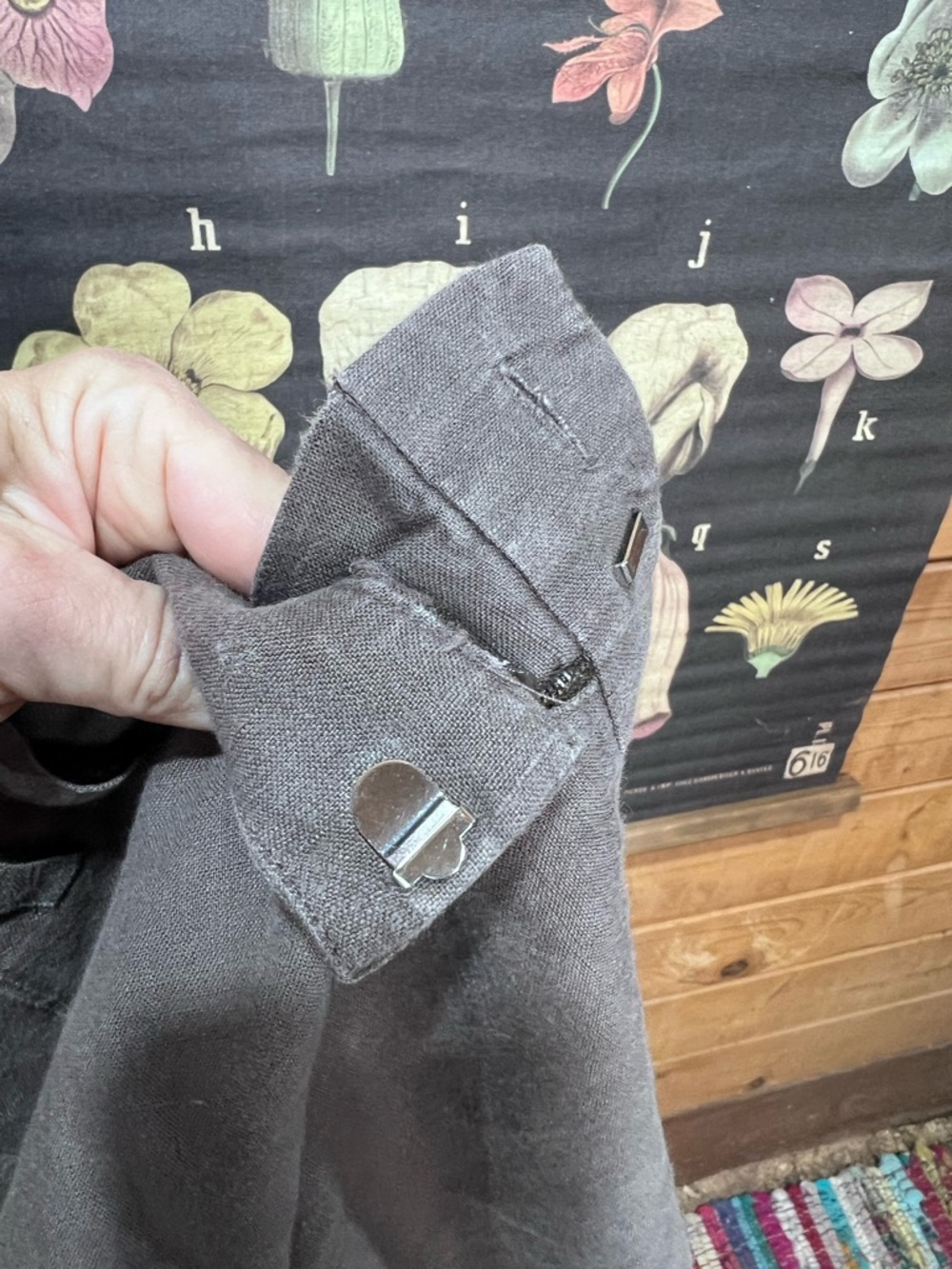 Sigrid Olsen 100% Linen Dark Taupe Matching Set Jacket Petite 8 Pants Petite 6 - Picture 15 of 15